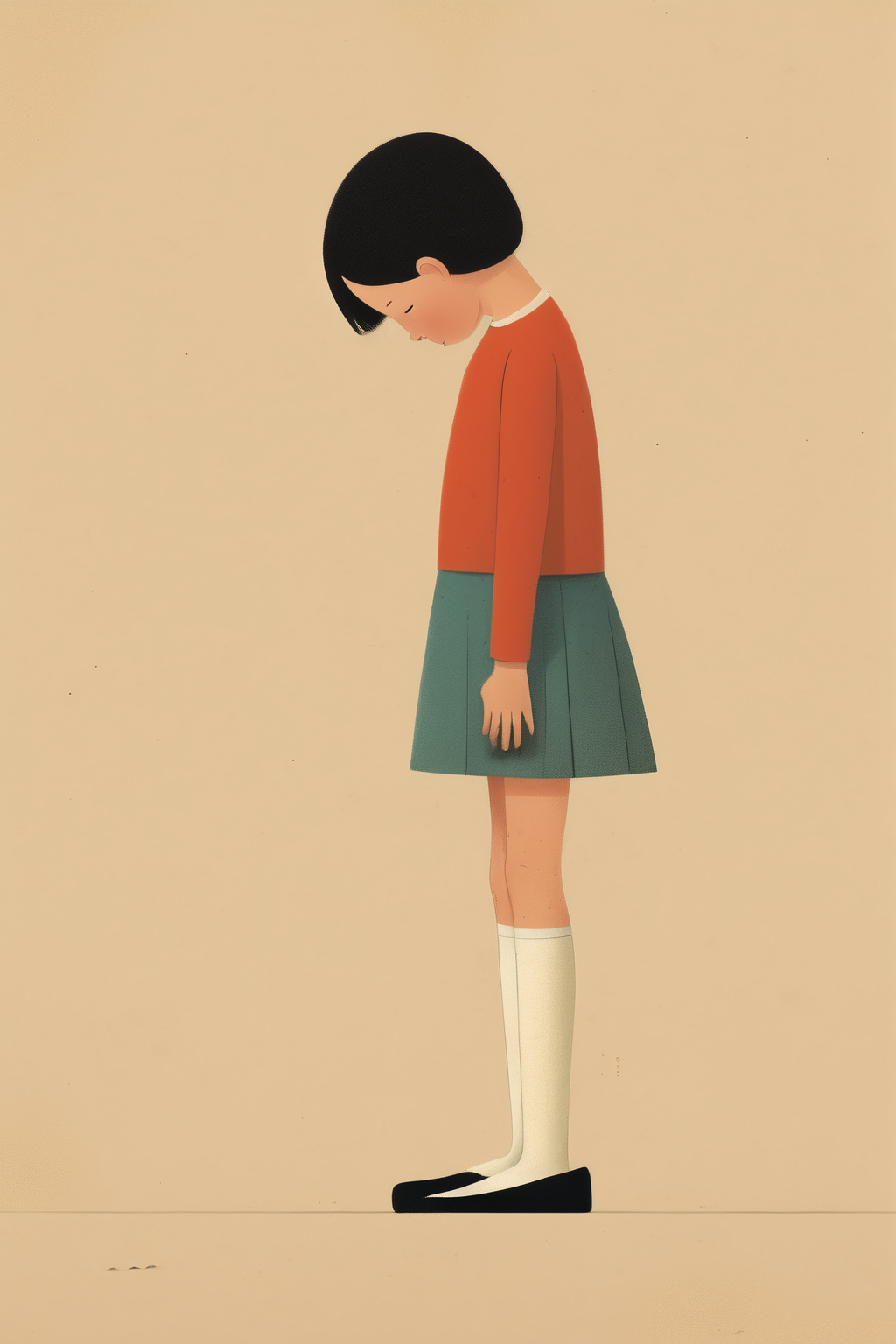 00186-2794011401-_lora_Alessandro Gottardo style_1_Alessandro Gottardo style - A 5-year-old girl Pressing her right foot against the inside of he.png